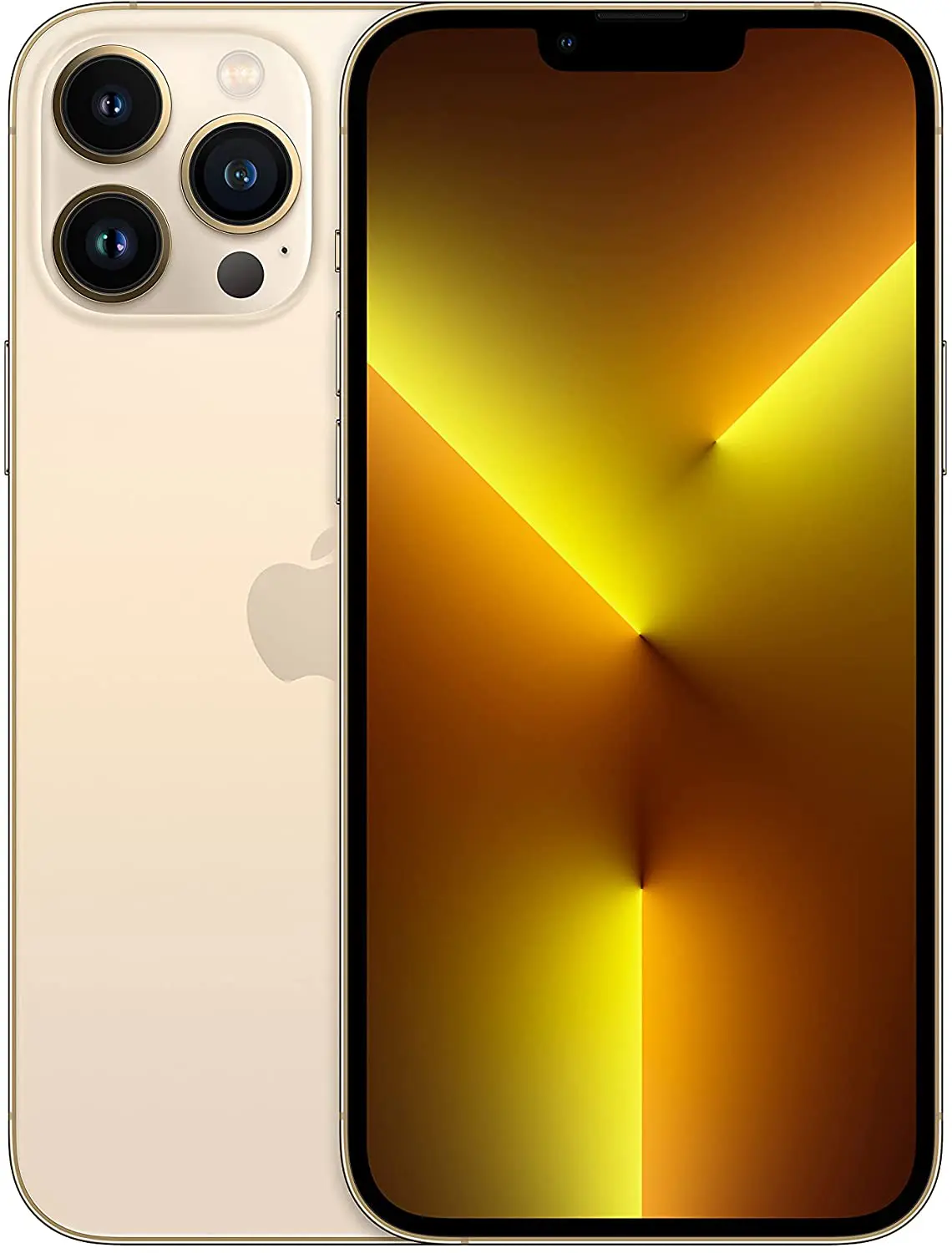 Apple iPhone 13 Pro MAX en color Oro de frente y reverso