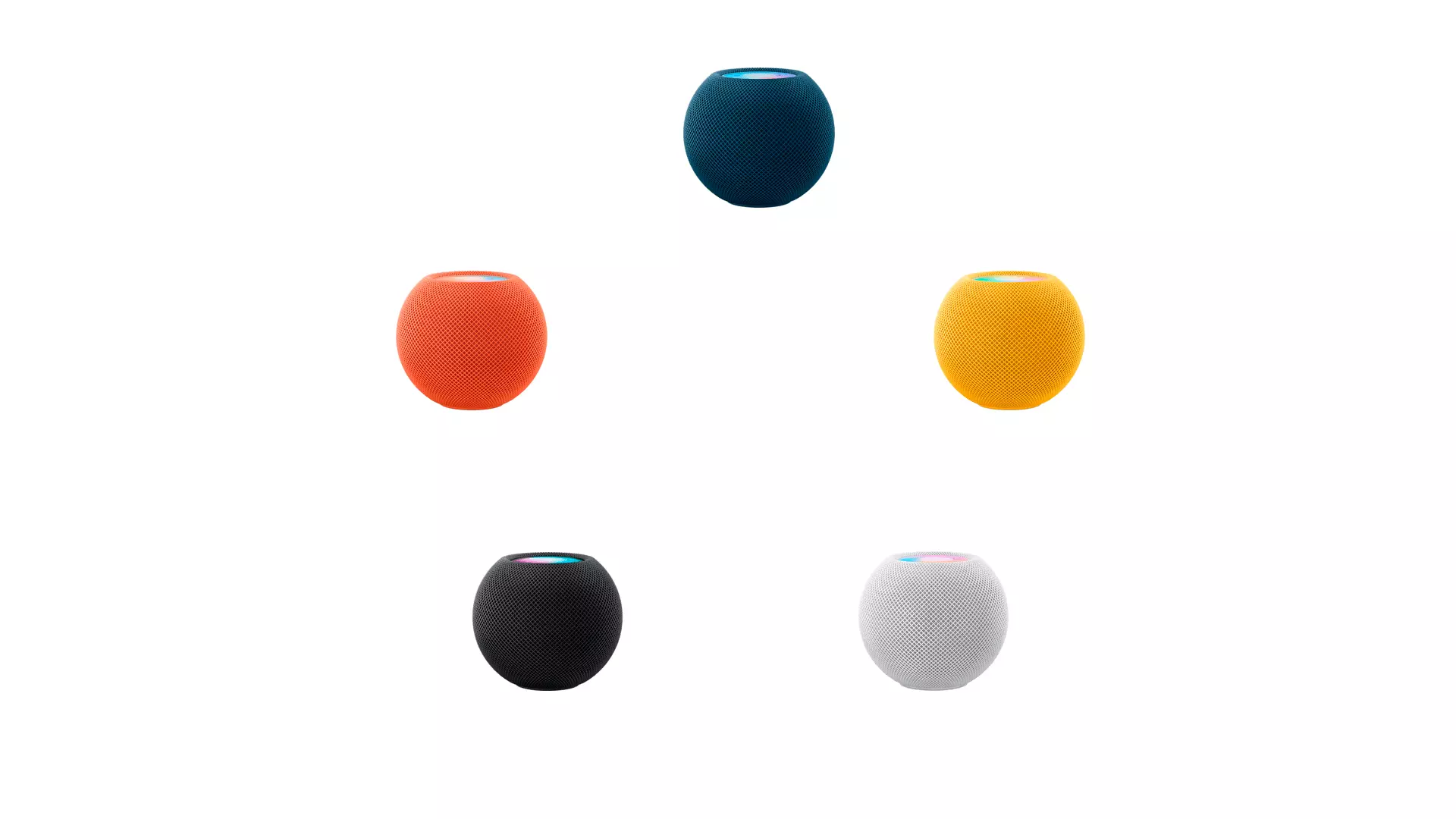 Banner mobile con la gama de colores del HomePod mini