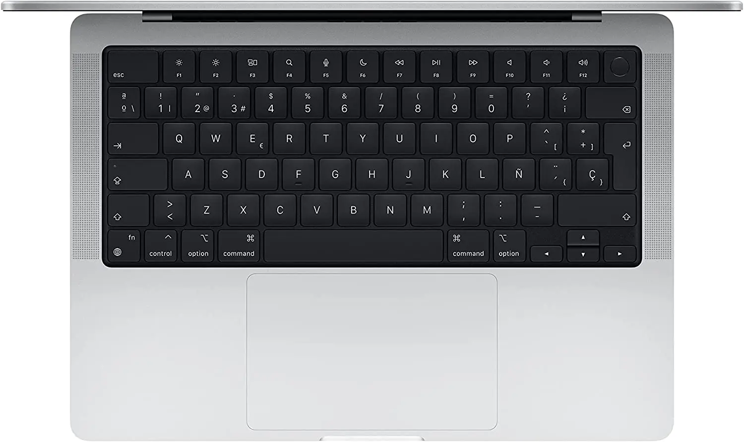2021 Apple MacBook Pro (de 14 pulgadas, Chip M1 Pro de Apple con CPU de diez núcleos y GPU de dieciséis núcleos, 16 GB RAM, 1 TB SSD) - Plata - Vista teclado