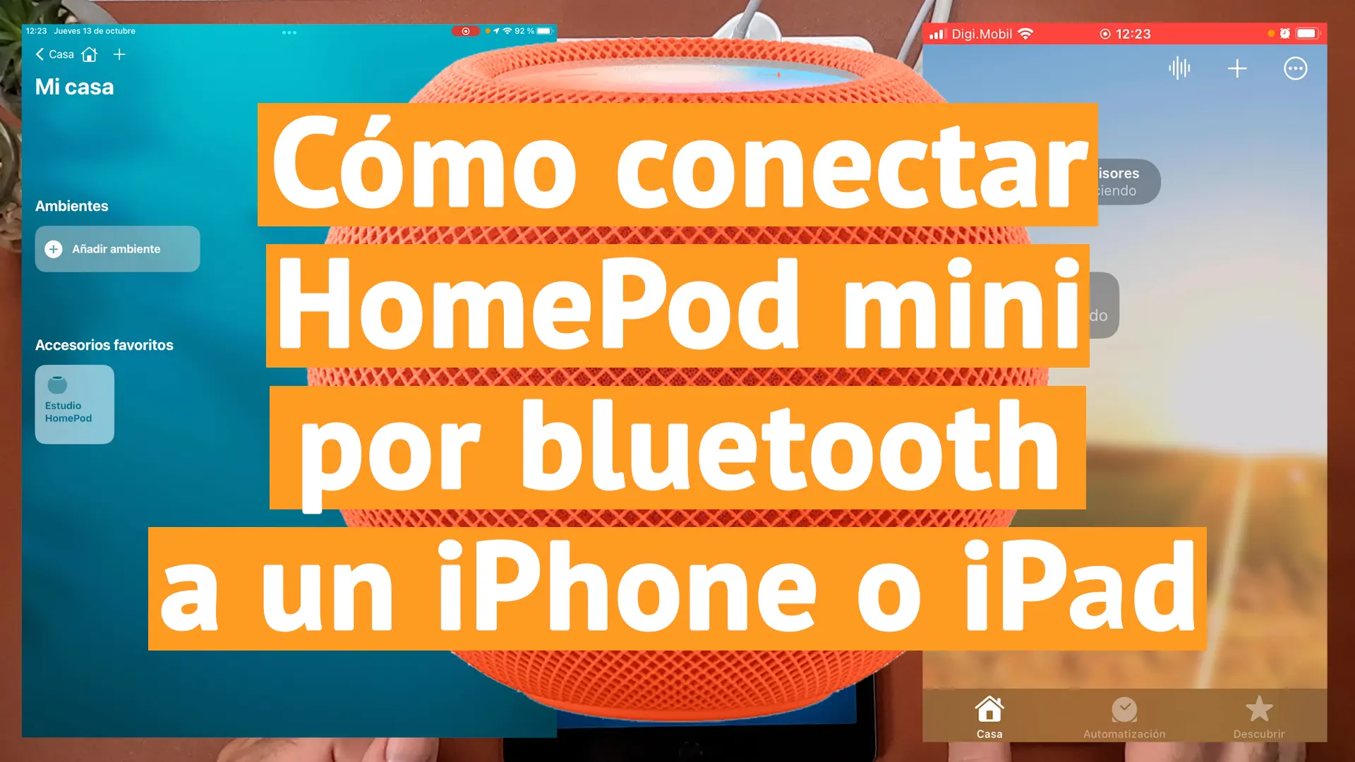 Cómo conectar HomePod mini por Bluetooth a un iPhone o iPad